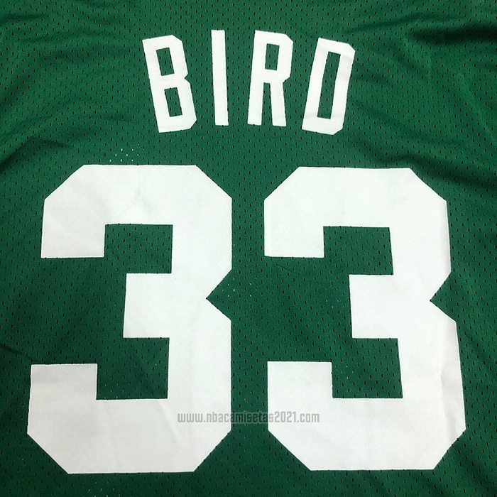 Camiseta Manga Corta Boston Celtics Larry Bird #33 Verde